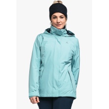 Schöffel Winterjacke 3in1 Partinello (wasser- und winddicht + Fleecejacke) hellblau Damen